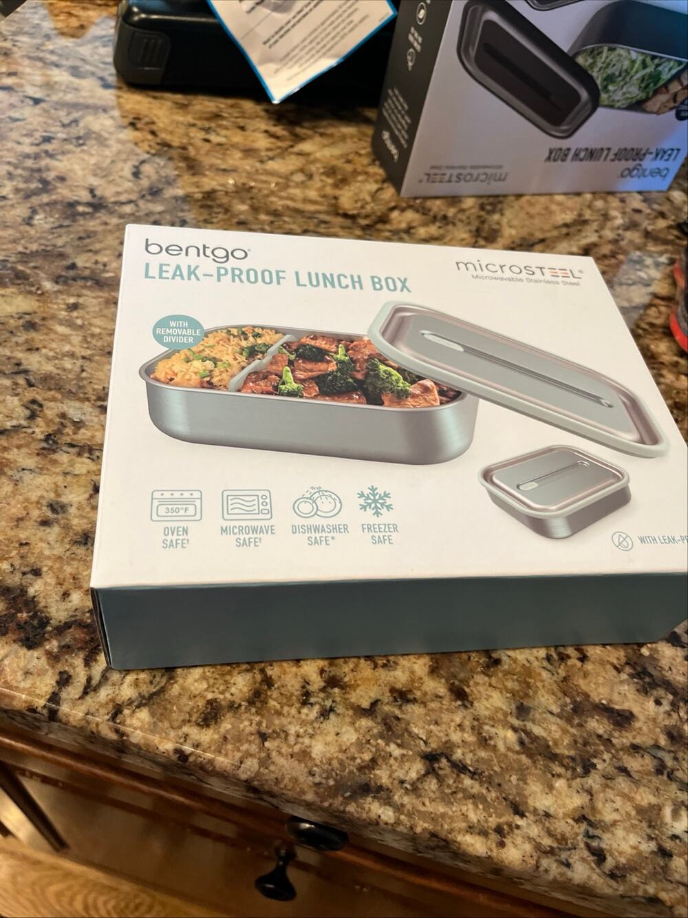 Bentgo MicroSteel Leak-Proof Lunch Box - Microwave-Safe, Oven-Safe Carbon Black